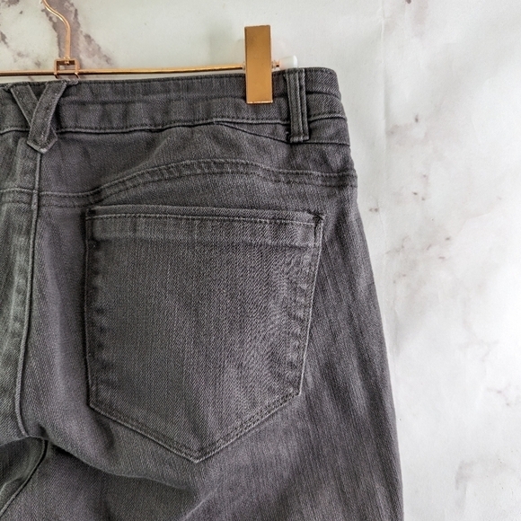 Democracy Pants Women 4 Gray Black Mid Rise Crop Flexcellent Skinny Jeans Cuffed - Picture 9 of 10